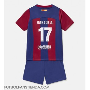 Barcelona Marcos Alonso #17 Primera Equipación Niños 2023-24 Manga Corta (+ Pantalones cortos)